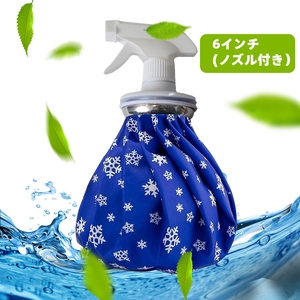 Ktebo ice bag 6-inch with nozzle for sports, ice bag, ice pack, reusable, heatstroke prevention, sports team, icing, cooling, blue, snow pattern