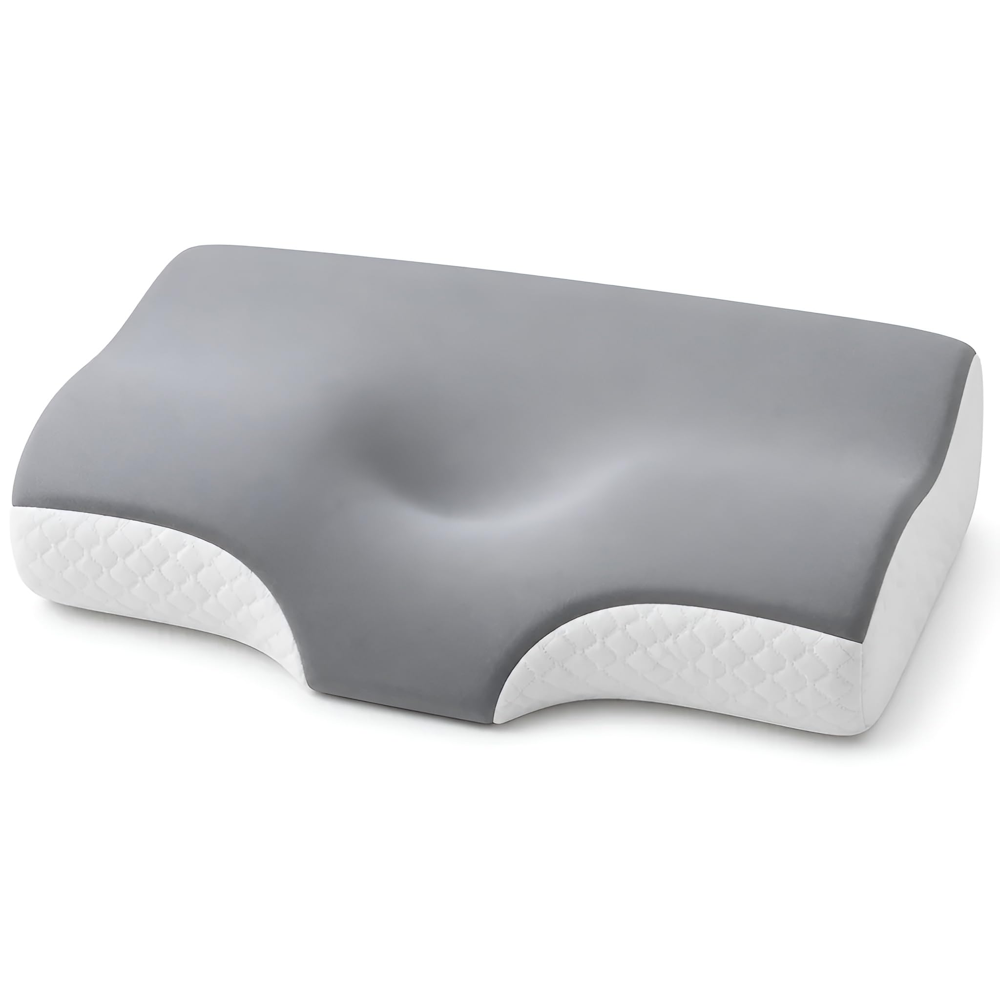 KTEBO 低反発 安眠枕 仰向け 横向き 高さ10cm/6cm 50×30cm 60D カバー洗える まくら グレー ホワイト