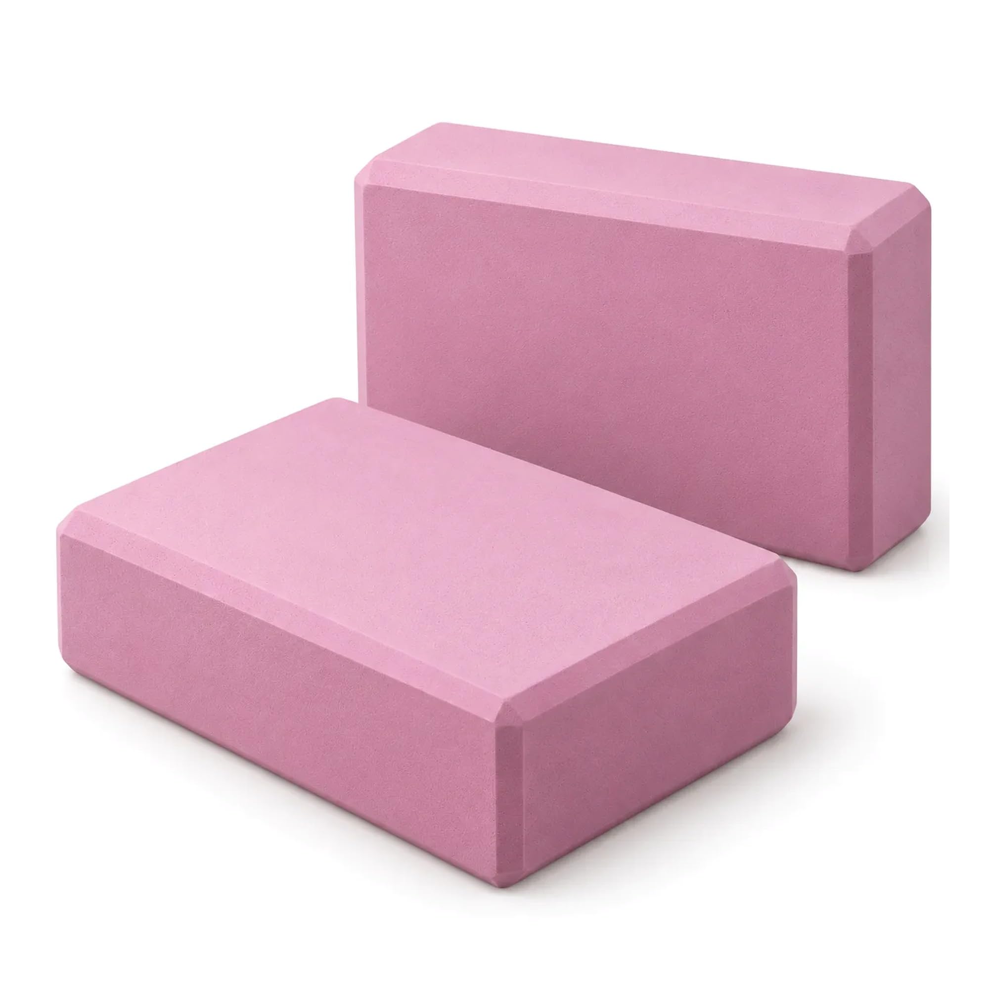 KTEBO ヨガブロック 2個セット EVA 約126g 23×15cm 厚さ7.5cm 足首 ピラティス 体幹トレーニング ダンス 初心者 ピンク