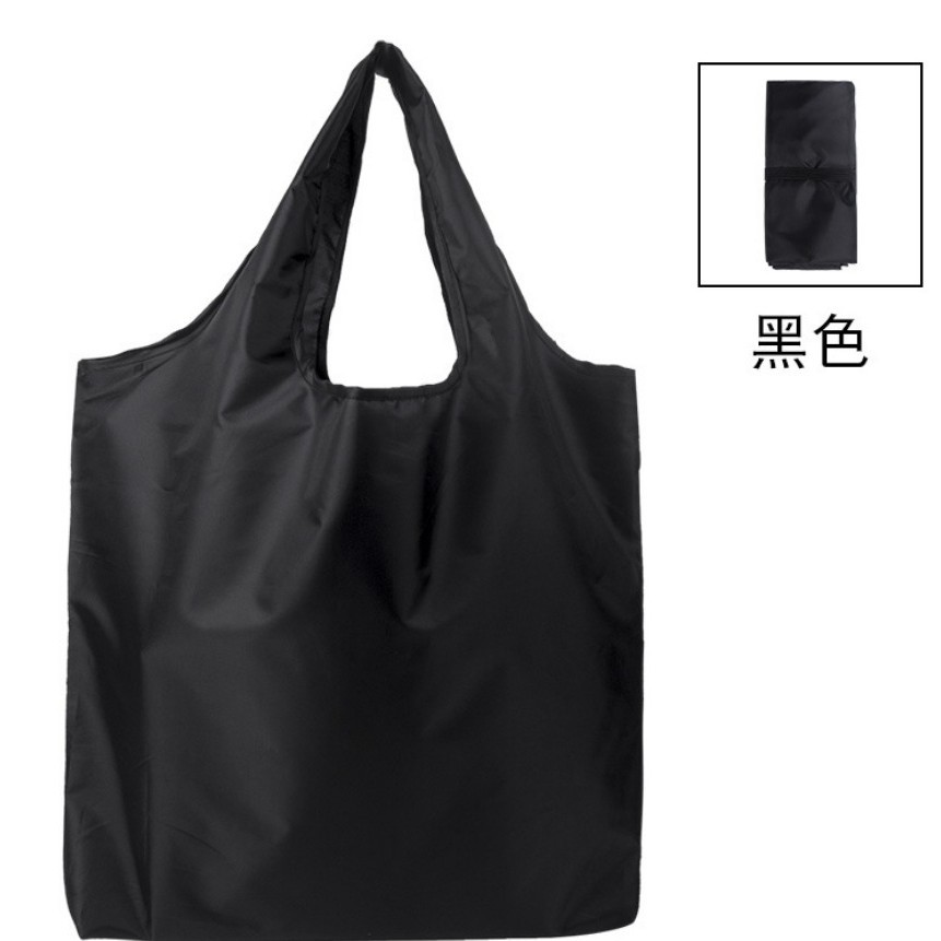 KTEBO エコバッグ ブラック 1枚 折りたたみ 収納袋付き コンパクト 軽量 大容量 ショッピングバッグ 買い物袋 レジバッグ 肩掛け
