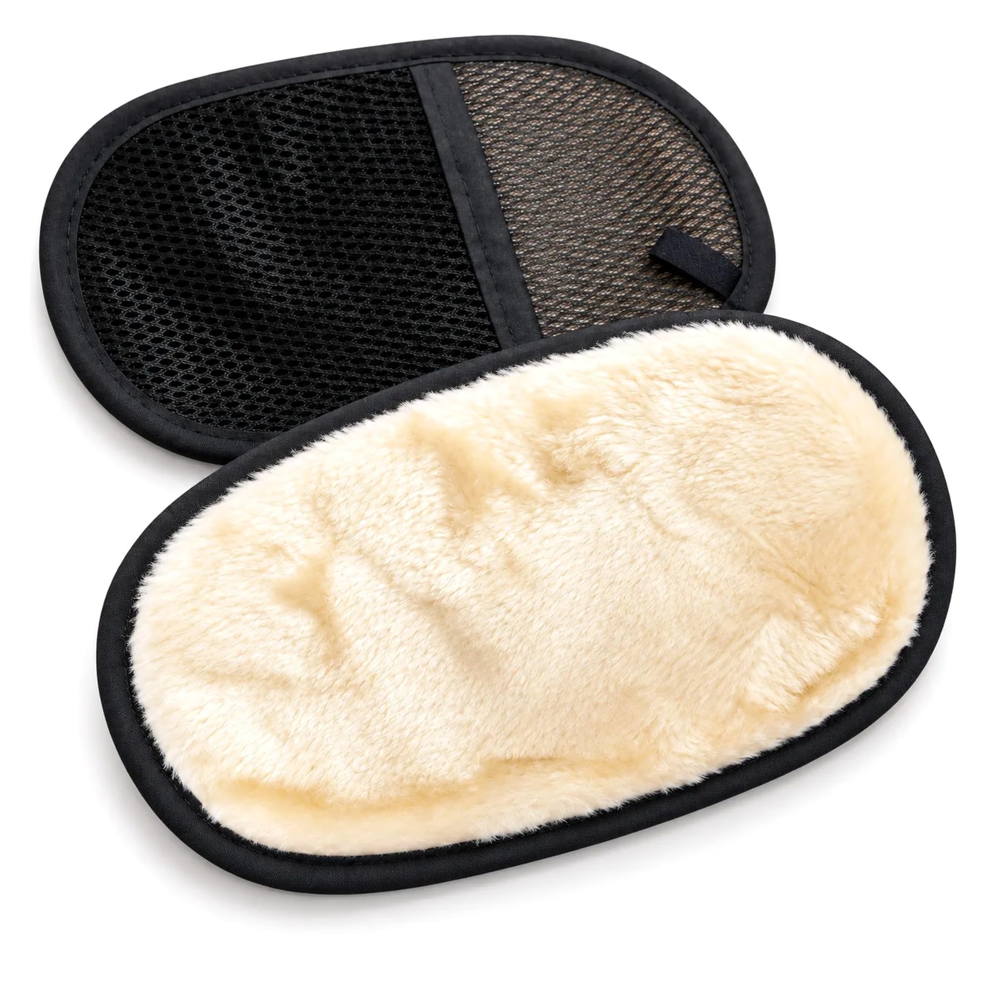 Ktebo car wash mitts 2 pieces set, mutton fiber artificial fiber car wash glove car wash sponge car wash gloves about 24*16cm scratch resistant