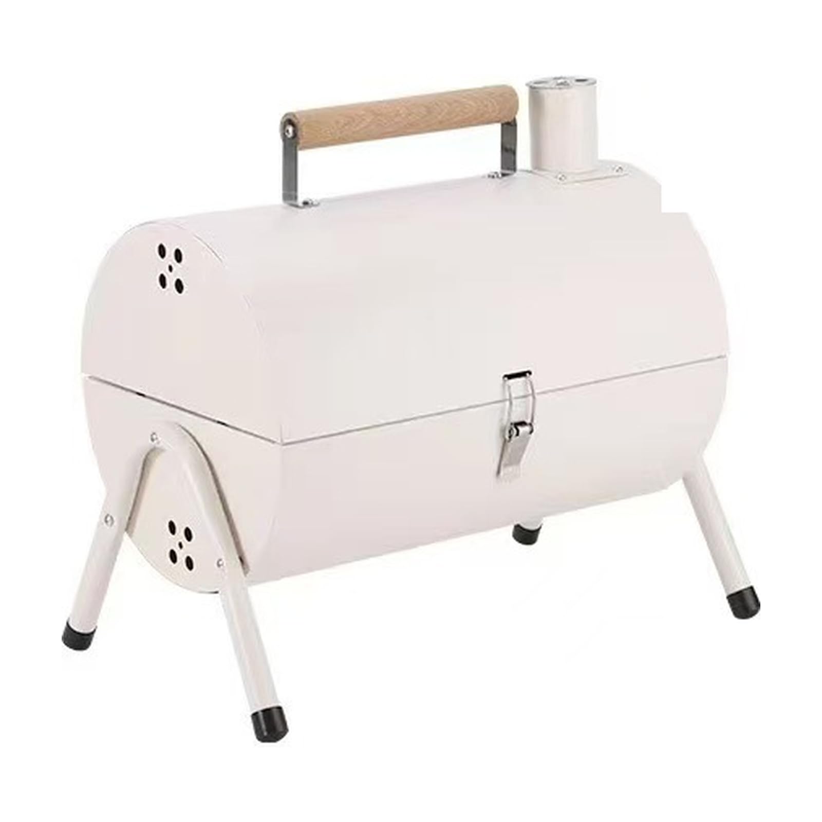 KTEBO バーベキュー コンロ 蓋付き 煙突 炭火グリル 焼き網2枚 炭受け2個 焼き皿 三脚スタンド 屋外用 ドラム型
