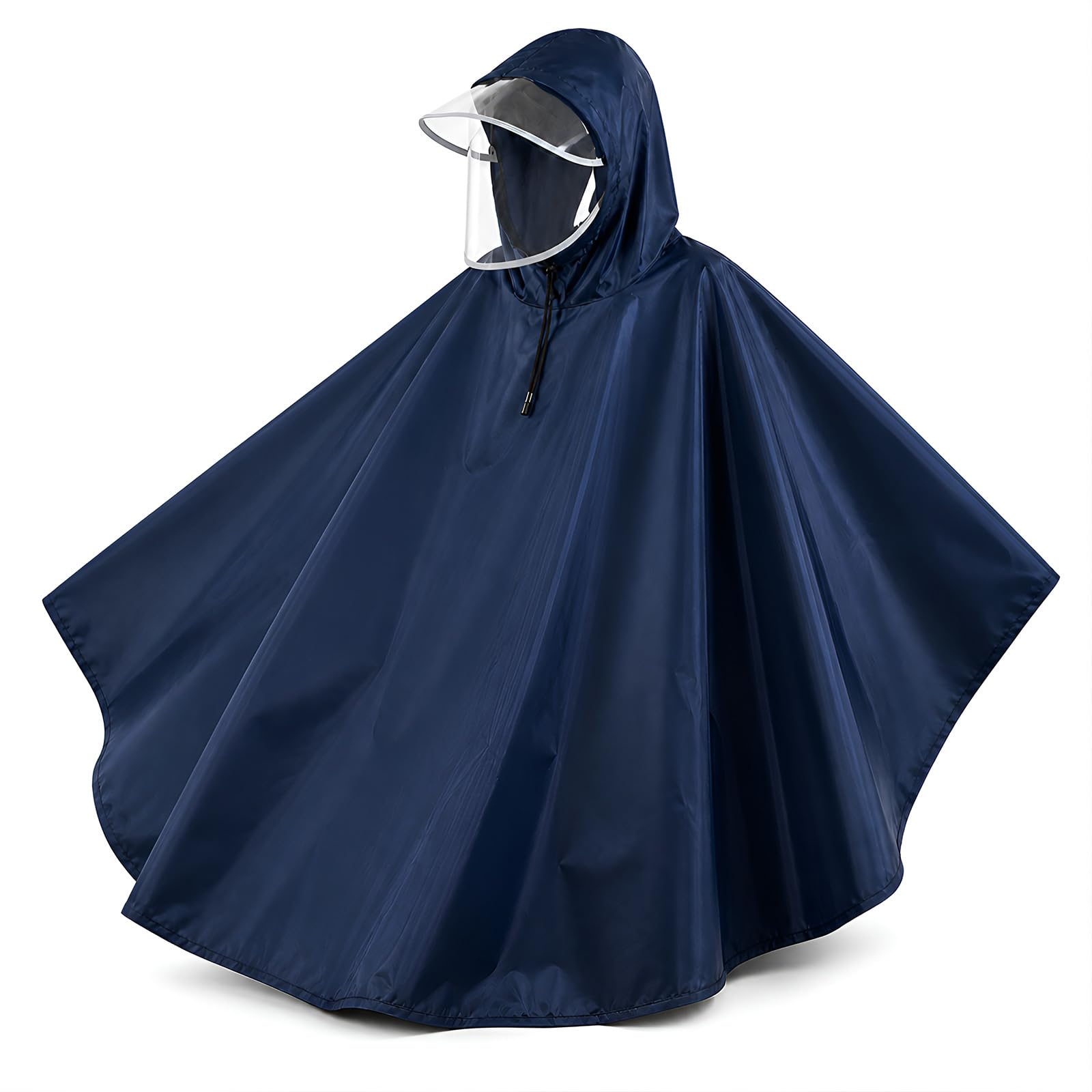 Ktebo rain poncho bicycle raincoat with detachable transparent face cover hood neck half zip covering front basket 5xl unisex